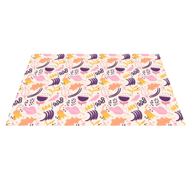 Vinyl rug flowers blooming floral inspiration - TenStickers