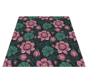 Vinyl rug flowers blooming vines - TenStickers