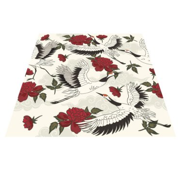 Vinyl rug flowers in soothing earth tones - TenStickers