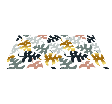 Vinyl rug flowers in golden and multicolor leaves - TenStickers