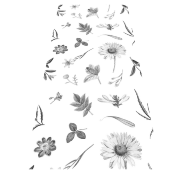 Vinyl rug flowers in gray spring design - TenStickers