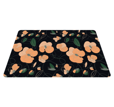 Vinyl rug flowers dark vivid fauna and flora pattern - TenStickers