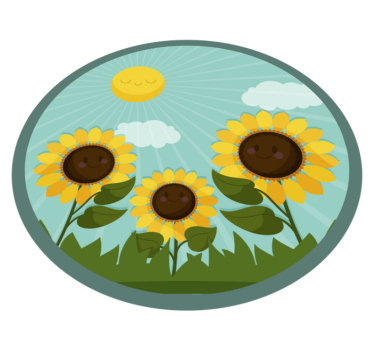 Vinyl rug flowers blooming in the sun - TenStickers
