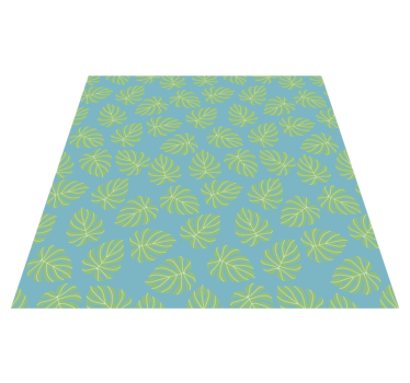 Vinyl rug flowers summertime green leaves design - TenStickers