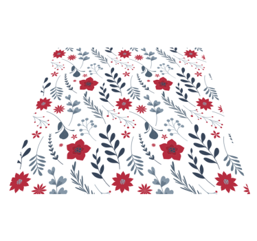 Vinyl rug flowers in white and red floral pattern - TenStickers