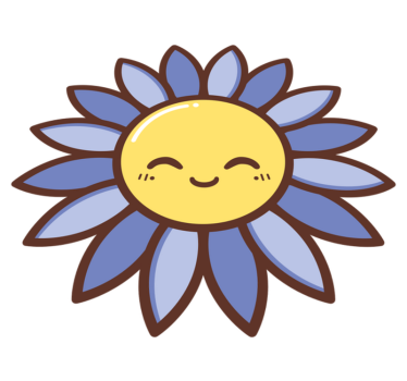 Vinyl rug flowers silhouette happy purple flower - TenStickers