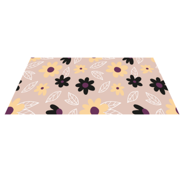 Vinyl rug flowers colorful modern blooms on beige - TenStickers