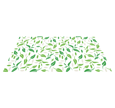 Vinyl rug flowers small green leaves pattern - TenStickers