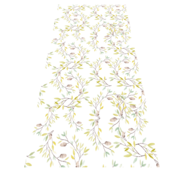 Vinyl rug flowers original watercolor green leaves pattern - TenStickers