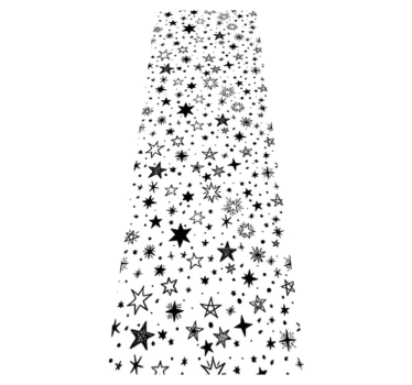 Star vinyl rug with black stars on a white background - TenStickers
