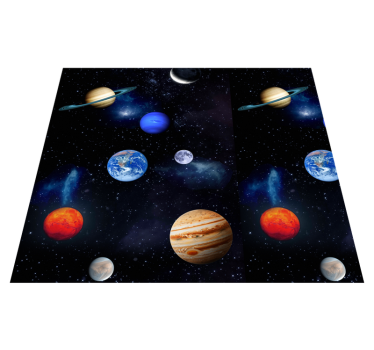 Star vinyl rug cosmos space planets - TenStickers