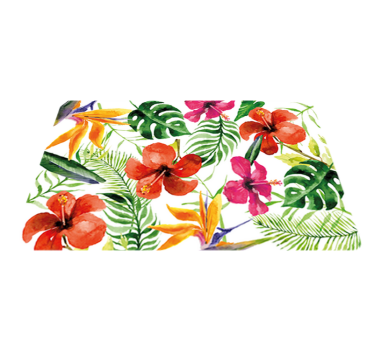 Vinyl rug flowers portable monstera stickers - TenStickers