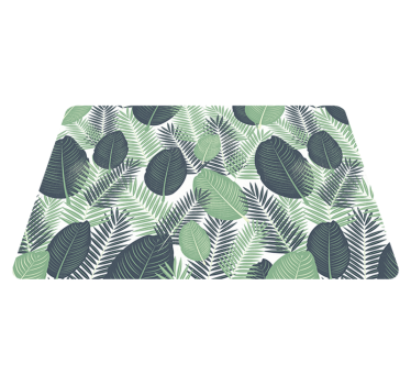 Vinyl rug flowers in jungle green foliage - TenStickers