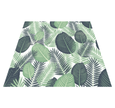 Vinyl rug flowers in green jungle leaves - TenStickers