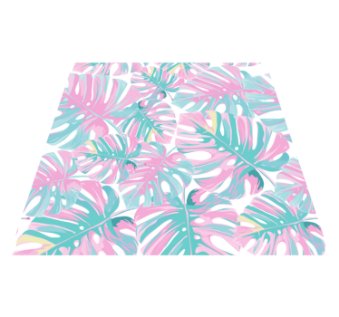Vinyl rug flowers monstera deliciosa pattern - TenStickers