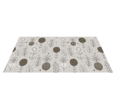 Vinyl rug flowers in earthy tones pattern - TenStickers