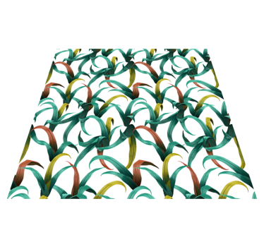 Vinyl rug flowers with beautiful tropical plants design - TenStickers