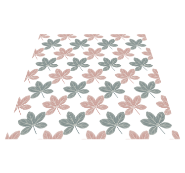 Vinyl rug flowers pink and blue leaves design - TenStickers