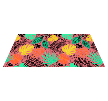 Vinyl rug flowers vibrant leafy elements - TenStickers