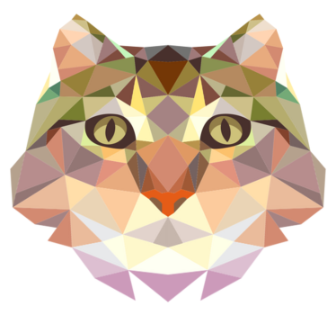 geometric cat shaped vinyl carpet - TenStickers
