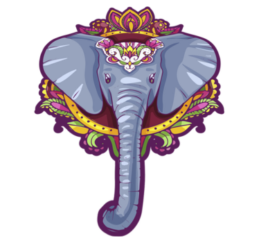 Elephant shaped  mandala vinyl carpet - TenStickers