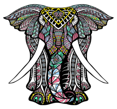 Elephant mandala vinyl carpet - TenStickers