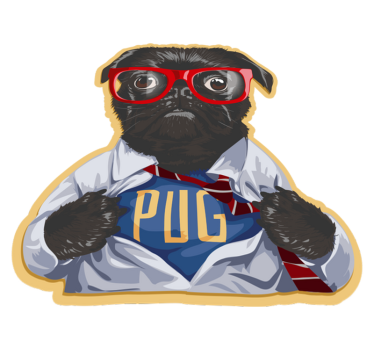 Retro vinyl carpet - dog with glasses - TenStickers