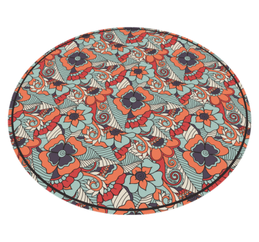 round floral paisley vinyl dining room rug - TenStickers