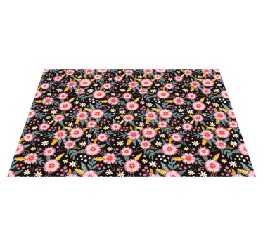 Retro flowers living room rug - TenStickers