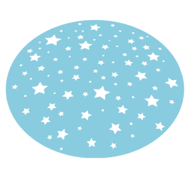 Blue Stars Round vinyl carpet - TenStickers