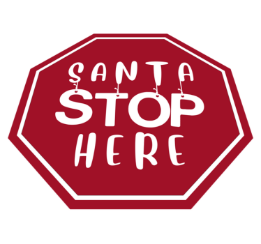 Santa stop here christmas wall sticker - TenStickers