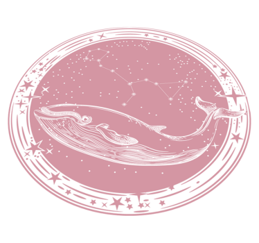 Whale Constellation Circle star vinyl rug - TenStickers