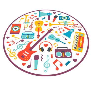 Musical instruments teenage rugs for bedrooms - TenStickers