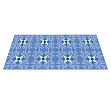 Floral Symmetry Pattern vinyl rug flowers - TenStickers