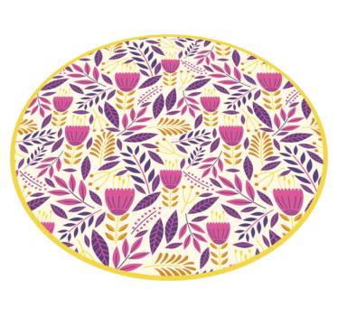 Floral Symmetry Design vinyl rug flowers - TenStickers