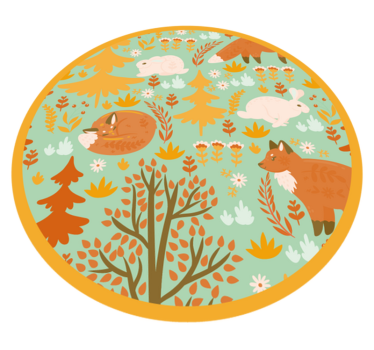 Wood Creatures kids vinyl carpet - TenStickers