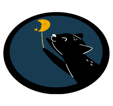 Moonlit Cat kids vinyl rug - TenStickers