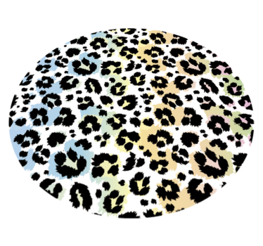 Multicolour leopard round vinyl carpet animal print carpet - TenStickers