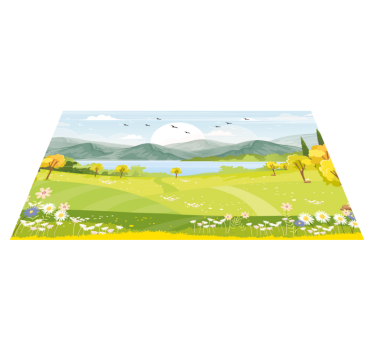 Cartoon Mountain Landscape vinyl carpet - TenStickers