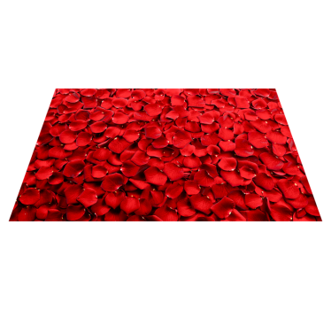 Red Petal Array vinyl rug flowers - TenStickers