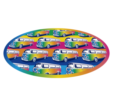 Retro Vehicle Parade vinyl rug - TenStickers