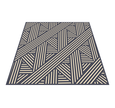 White and beige blue striped vinyl rug stripes rug - TenStickers