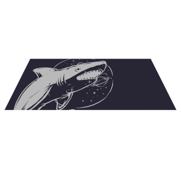 Cosmic Shark Space vinyl rug - TenStickers