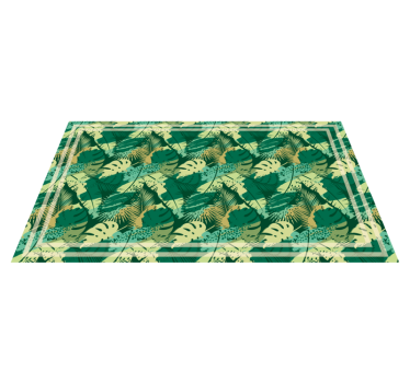 Tropical Foliage Array vinyl rug flowers - TenStickers