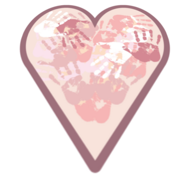 Colourful hand print heart kids vinyl carpet - TenStickers