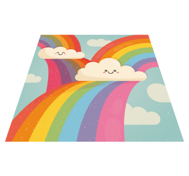 Cheerful Rainbow Art vinyl rug - TenStickers