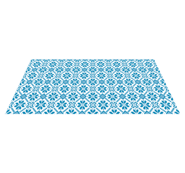 Blue and white floral mosaic mosaic vinyl flooring - TenStickers
