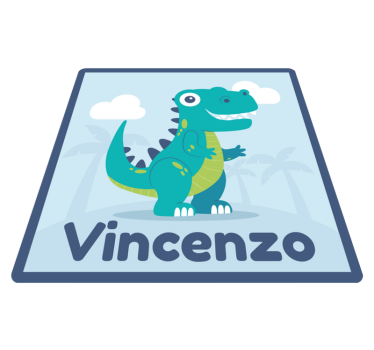 t rex dinosaur  personalised vinyl rug - TenStickers