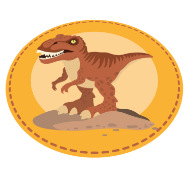 orange dinosaur background animal mat - TenStickers