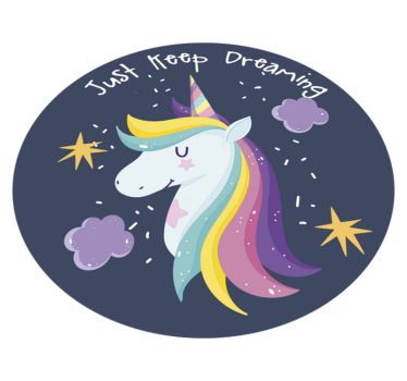 Keep Dreaming Unicorn kids vinyl rug - TenStickers